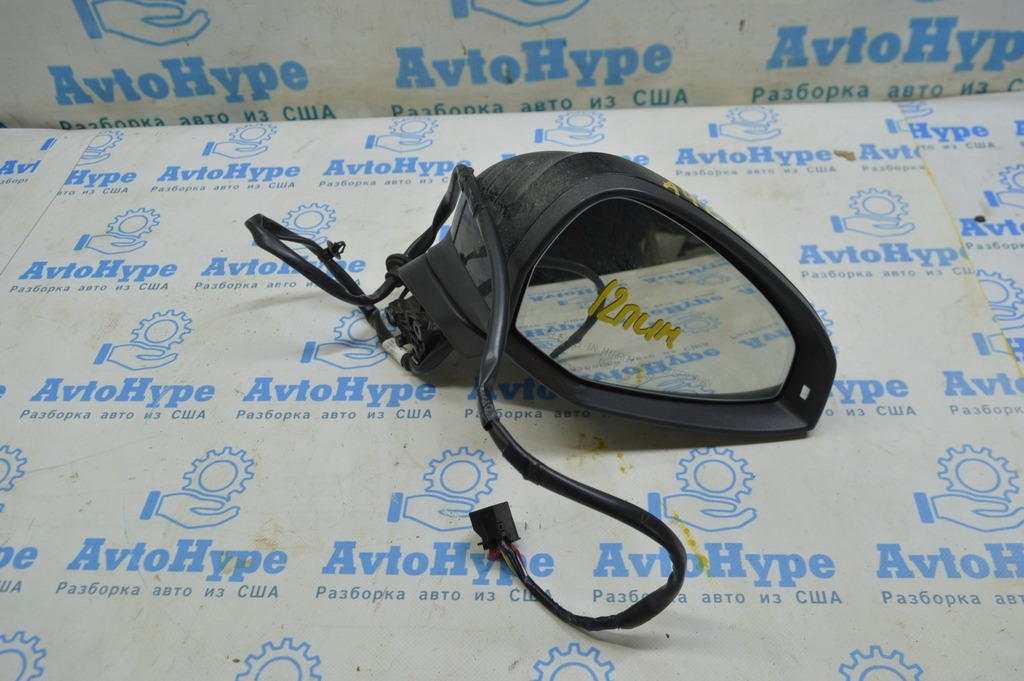 Зеркало боковое правое Audi A4 B9 17-19 12 пинов, поворотник, автозатемн, черное