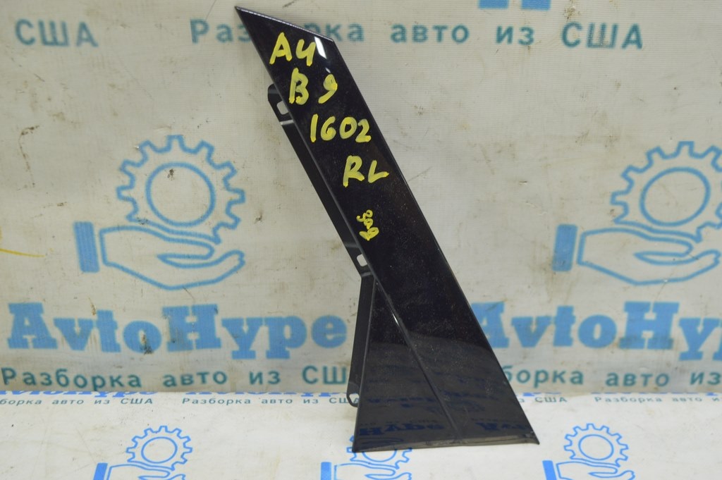 Накладка двери боковая задняя левая Audi A4 B9 17- задняя, черн глянец