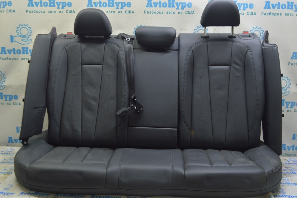 Задний ряд сидений 2 ряд Audi A4 B9 17-19 кожа, черный (02)