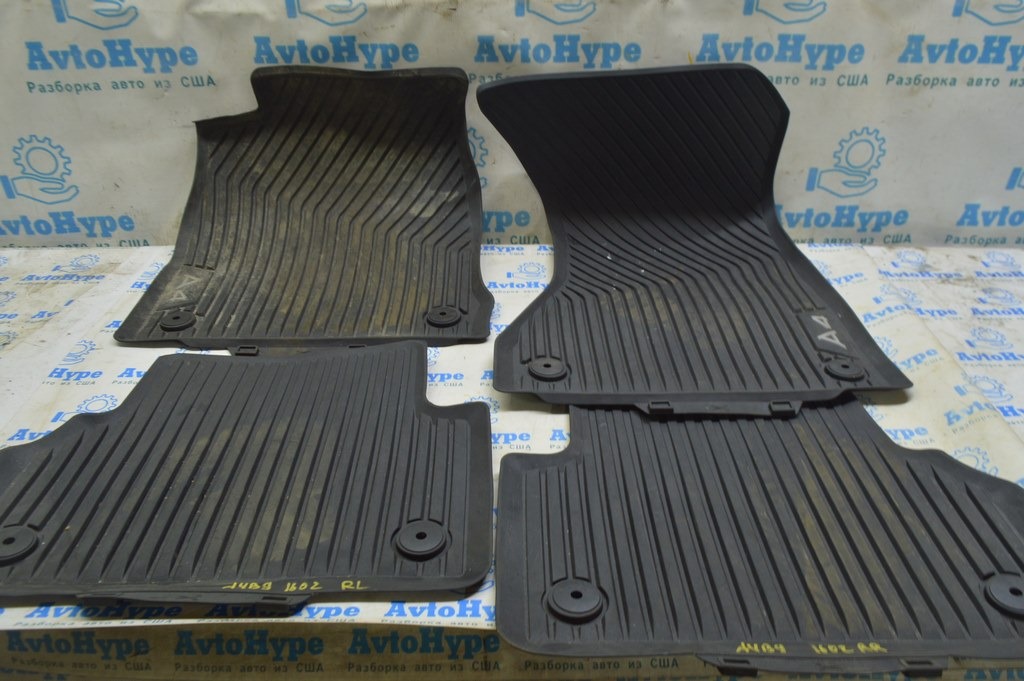 Комплект ковриков салона Audi A4 B9 17-19 резина, черный (02)