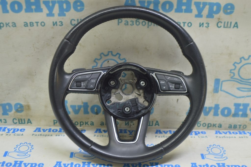 Руль голый Audi A4 B9 17- кожа, черный (02)