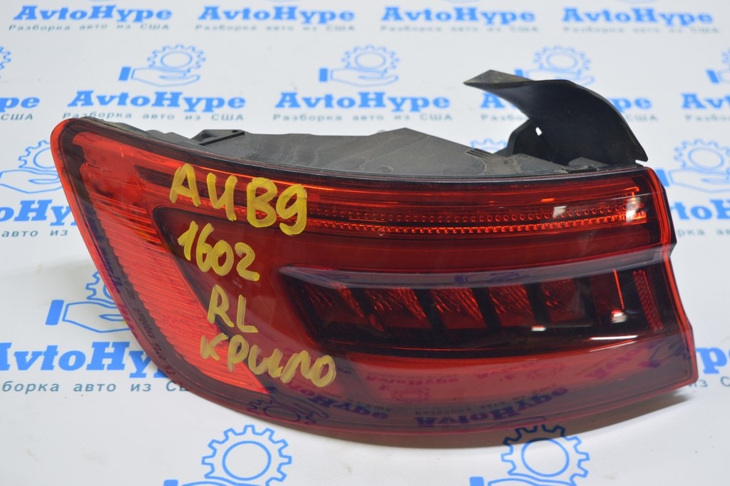 Фонарь внешний крыло левый Audi A4 B9 17-19 седан LED (02)