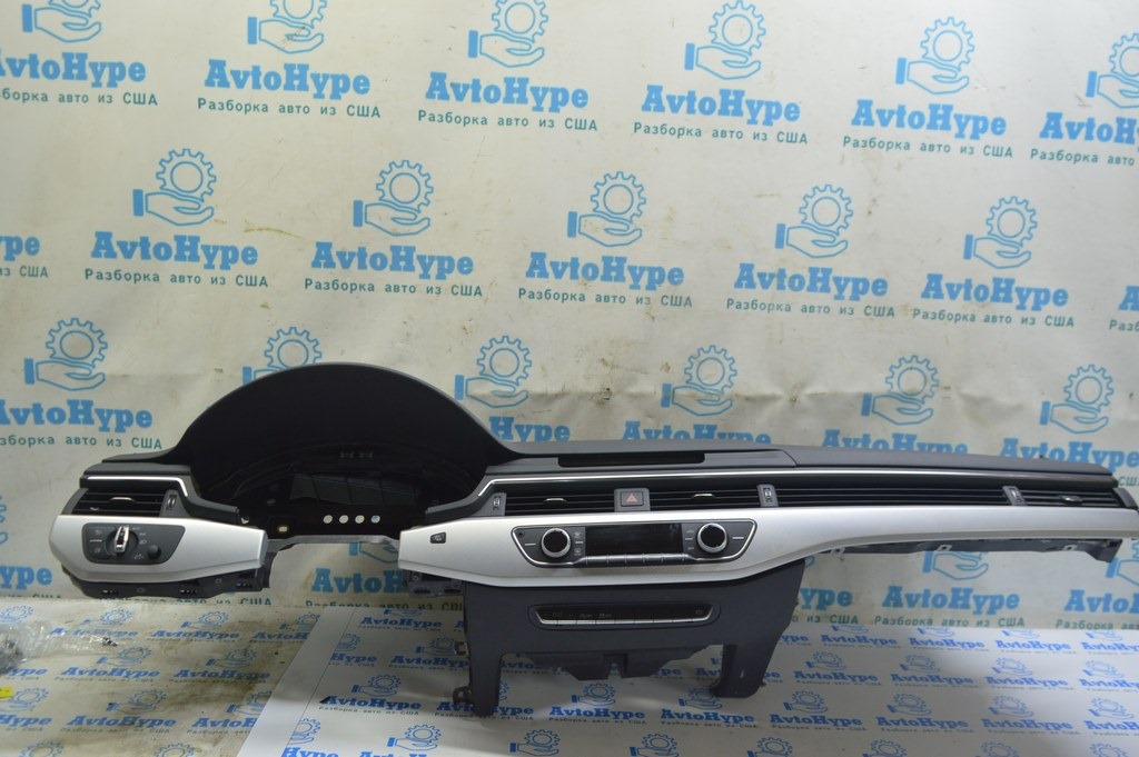 Торпедо передняя панель без AIRBAG Audi A4 B9 17- черная, без проекции (02)