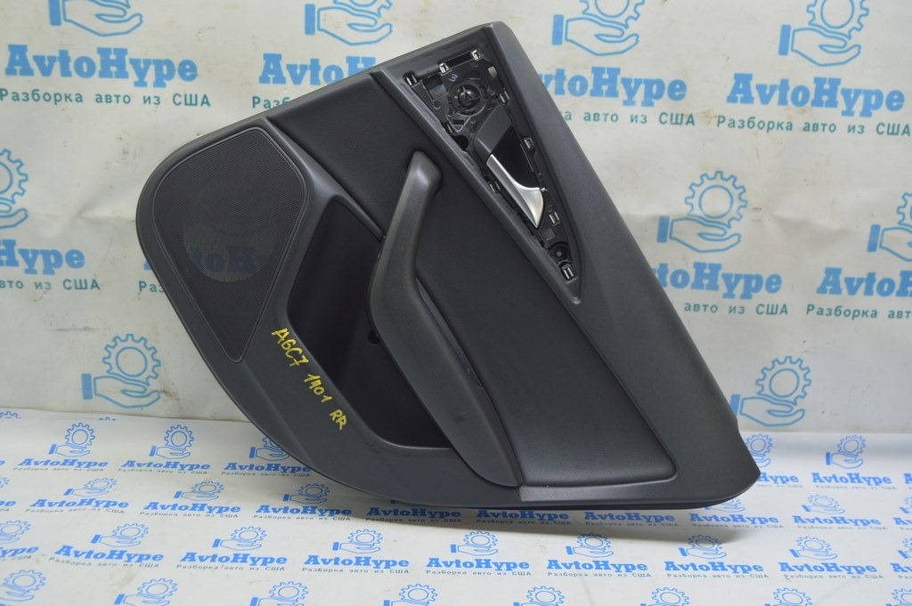 Обшивка двери карточка задняя правая Audi A6 C7 12-18 кожа черн