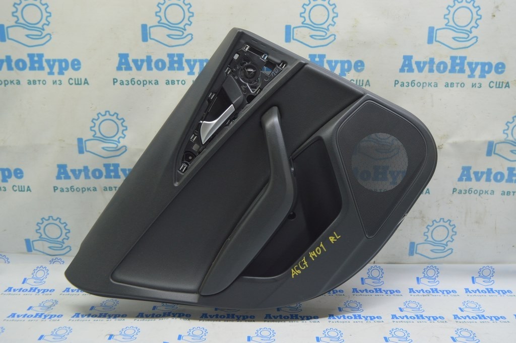 Обшивка двери карточка задняя левая Audi A6 C7 12-18 кожа черн