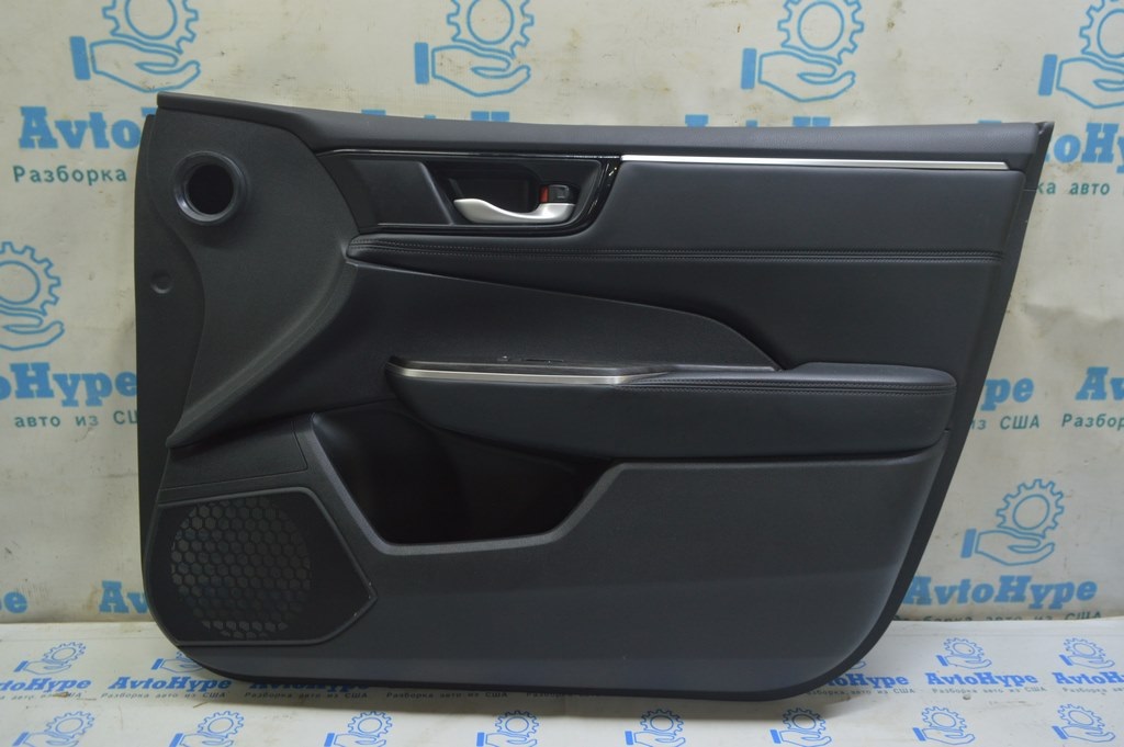 Обшивка двери карточка передняя правая Honda Clarity 18-21 usa черн вставка кожа