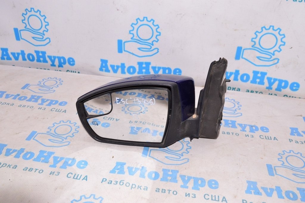 Зеркало боковое левое Ford Escape MK3 13- с поворотником синее (05) 12пин