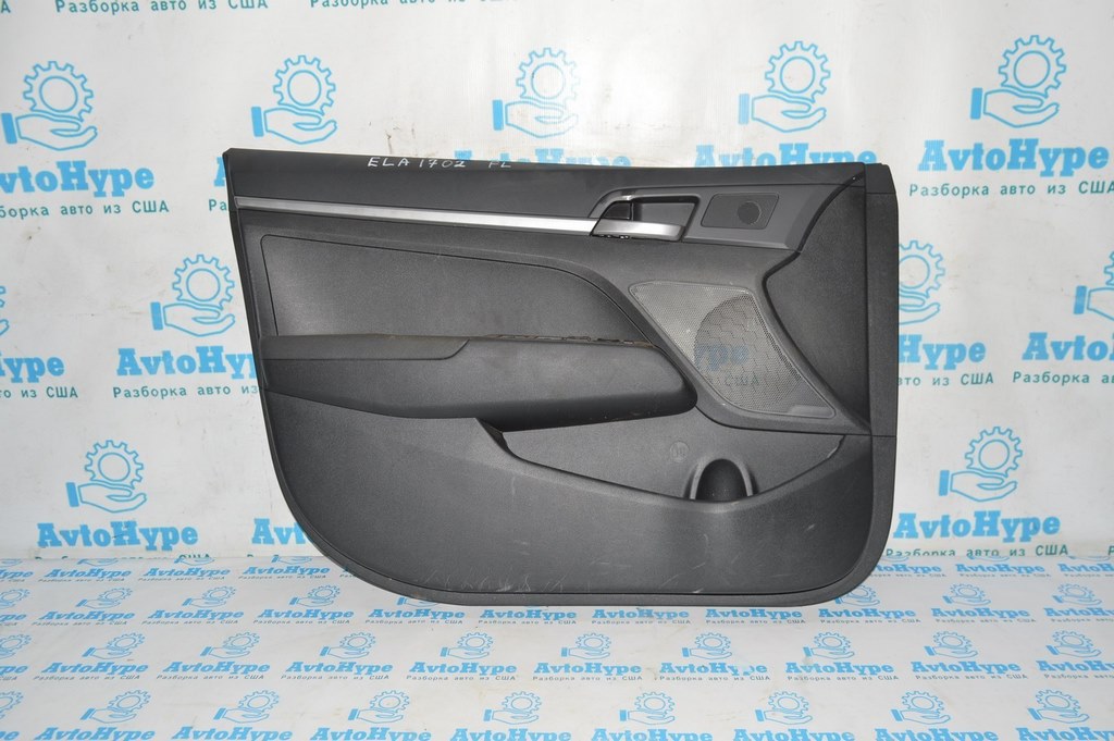 Обшивка двери (карточка) перед лев HYUNDAI ELANTRA AD 17- (02) черн кожа