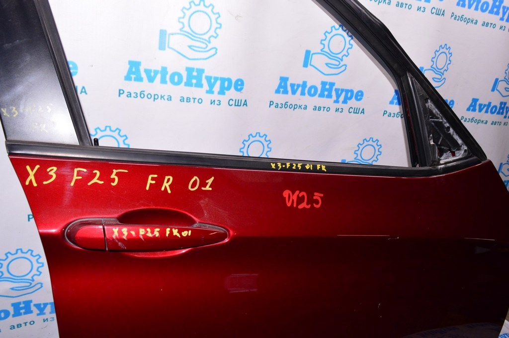 Ручка двери внешняя перед прав BMW X3 F25 11-17 keyless (01) красный цвет (A82) Vermilion red