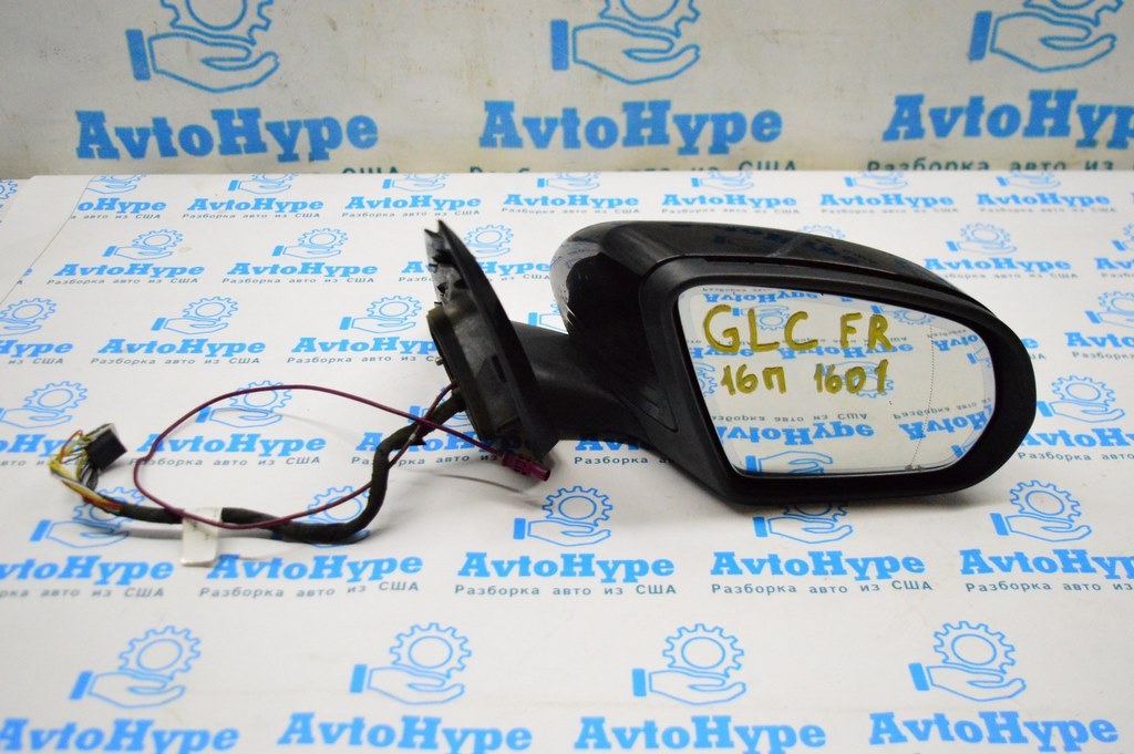 Зеркало боковое правое Mercedes GLC X253 16- черное (01) 16пин