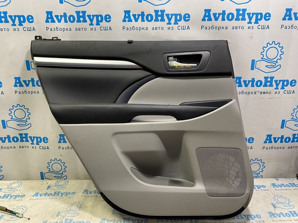 Обшивка двери (карточка) зад лев Toyota Highlander 14- серая со шторкой Реализ Вадим
