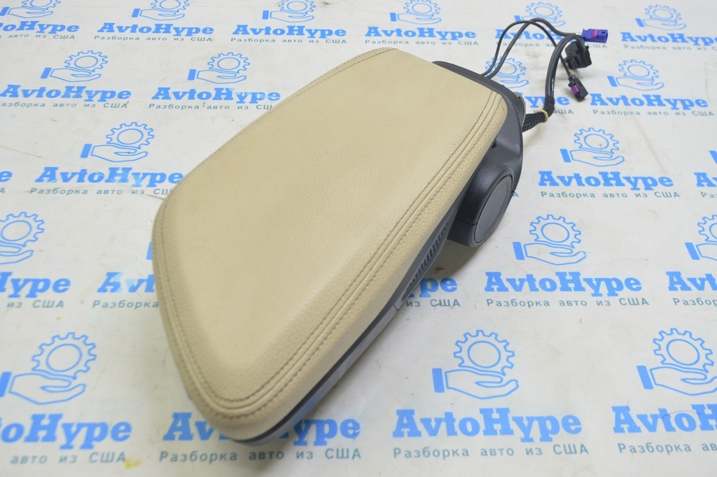 Подлокотник в сборе BMW X1 F48 16-19 кожа беж Oyster под телефон, без беспроводной зарядки