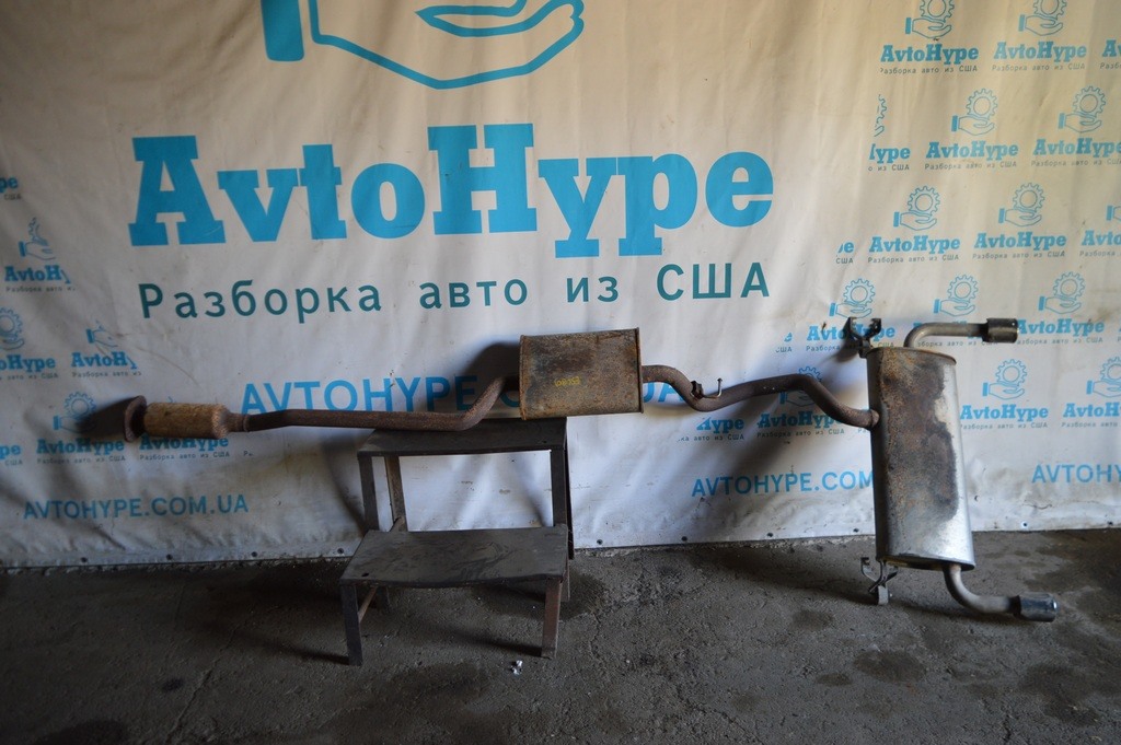 Выпускная трасса в сборе с бочкой Ford Escape MK3 13-  под хром насадки (10)