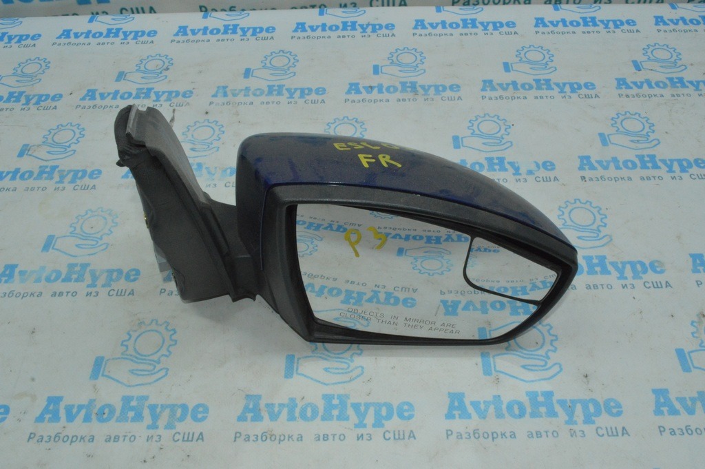 Зеркало боковое правое Ford Escape MK3 13- без поворотника (09) синее 3 пина