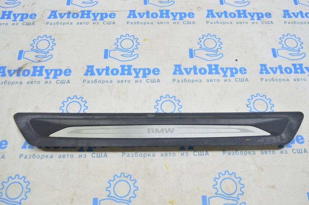 Накладка порога перед прав наружн BMW 3 F30 12-19 черн с хромом