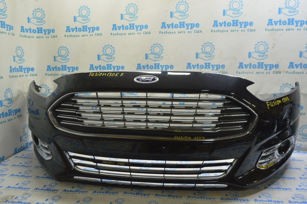 Бампер передний в сборе Ford Fusion mk5 13-16 с гриль, titanium, с птф, без парк, с проводк 06