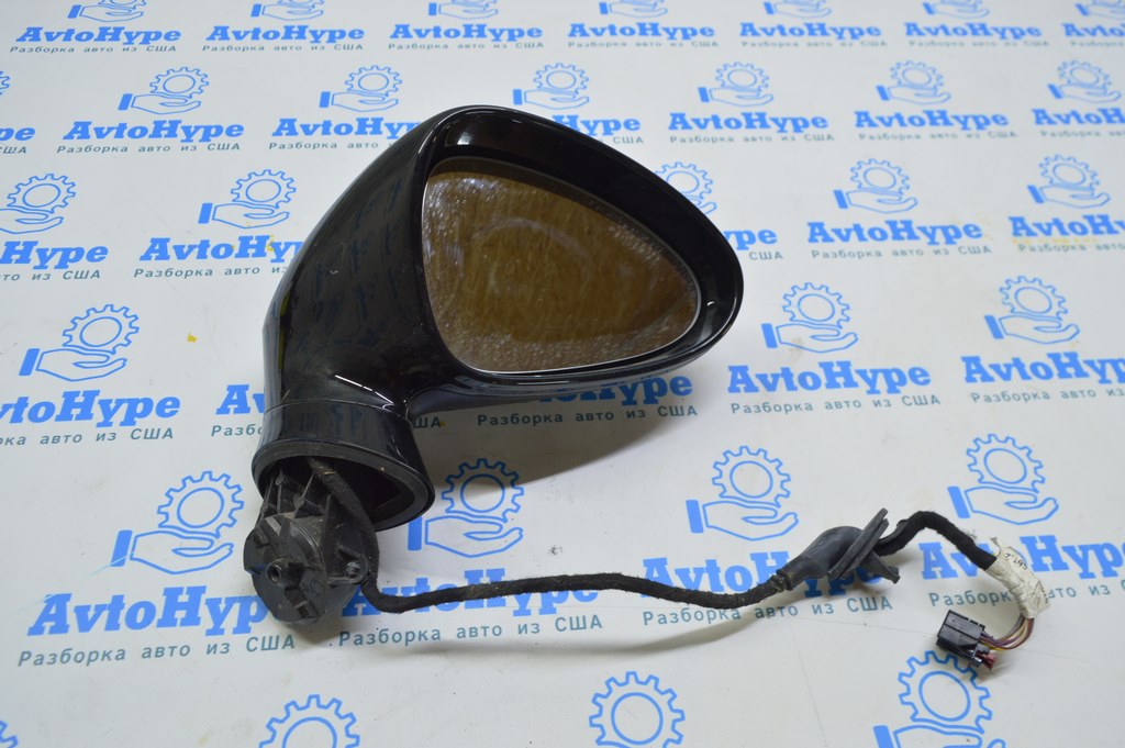 Зеркало боковое правое Porsche Panamera 14-16 черн, 12 пин, подсветка (01)