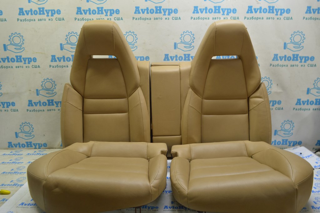 Задний ряд сидений (2 ряд) левое Porsche Panamera 10-16 кожа беж (01) надрыв подлоктоника