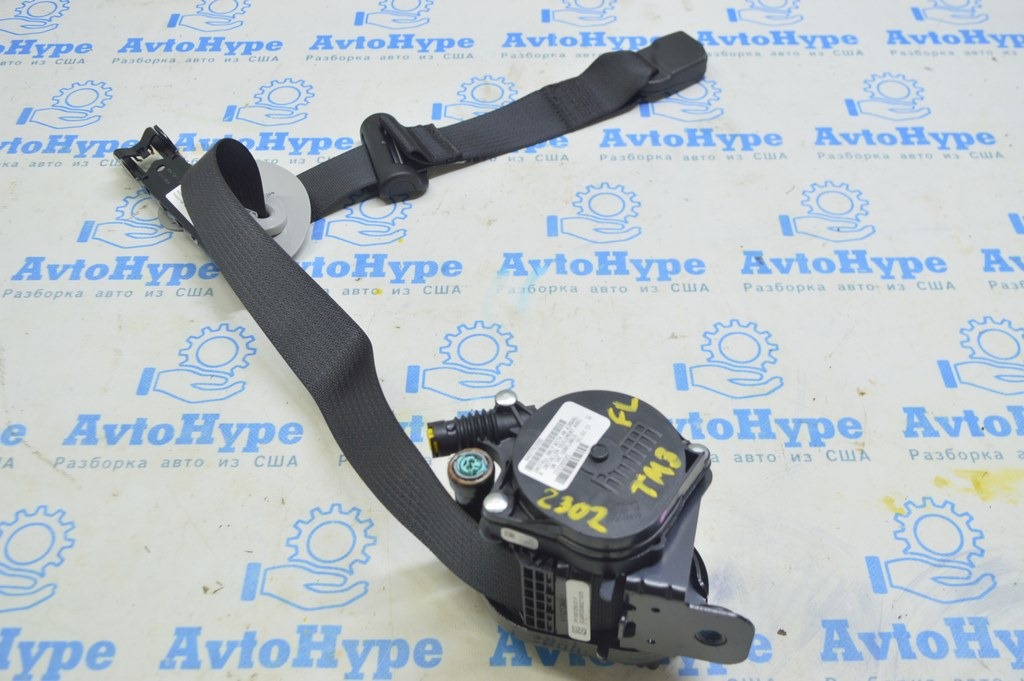 Водительский ремень безопасности Tesla Model 3 18- с натяжителем чёрн (02)