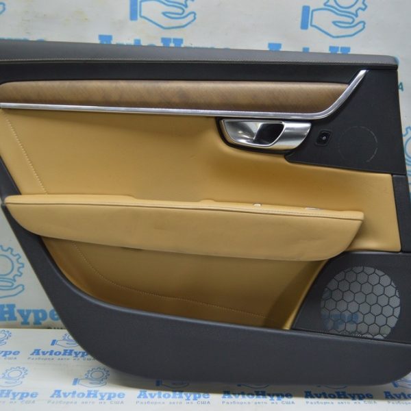 Обшивка двери карточка задняя левая Volvo S90 16- беж кожа,дерево, Inscription (01) 31365817 L