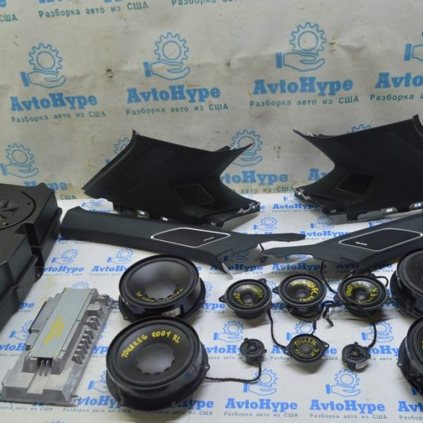 Комплект акустики Dynaudio с накладками стоек VW Touareg 18- (01) усилителем и сабвуфером